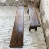 Paire de bancs en chêne massif