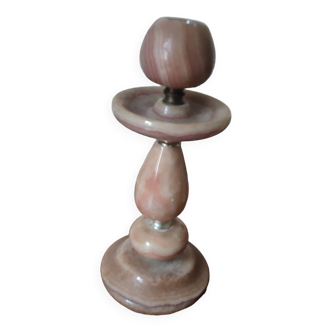 Antique candle holder in Pink Marble