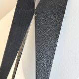 Vintage black metal brutalist tripod candlestick