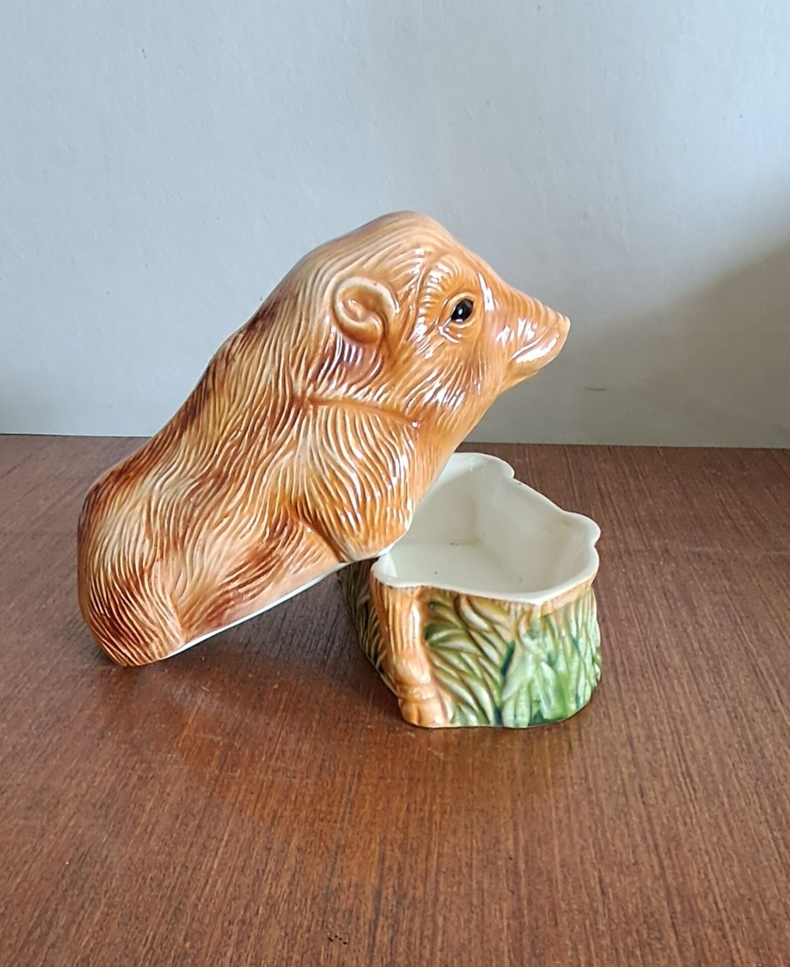 Terrine in Barbotine Michel Caugant. Boar shape.