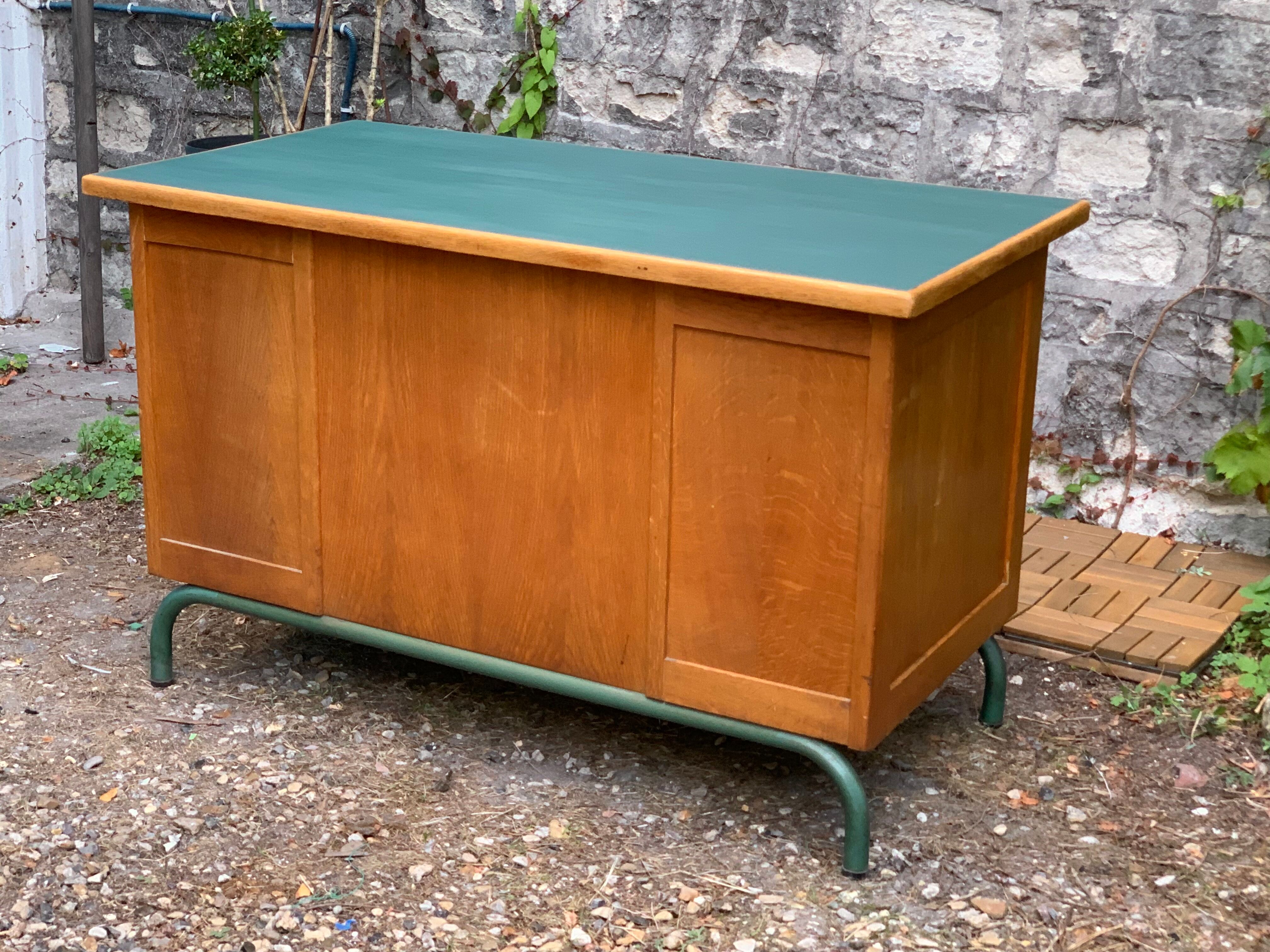 1950s schoolmaster's desk in solid oak