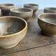 Set of 7 brown stoneware bowls from Digoin.