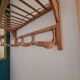 Raw wood locker room from the 1950s