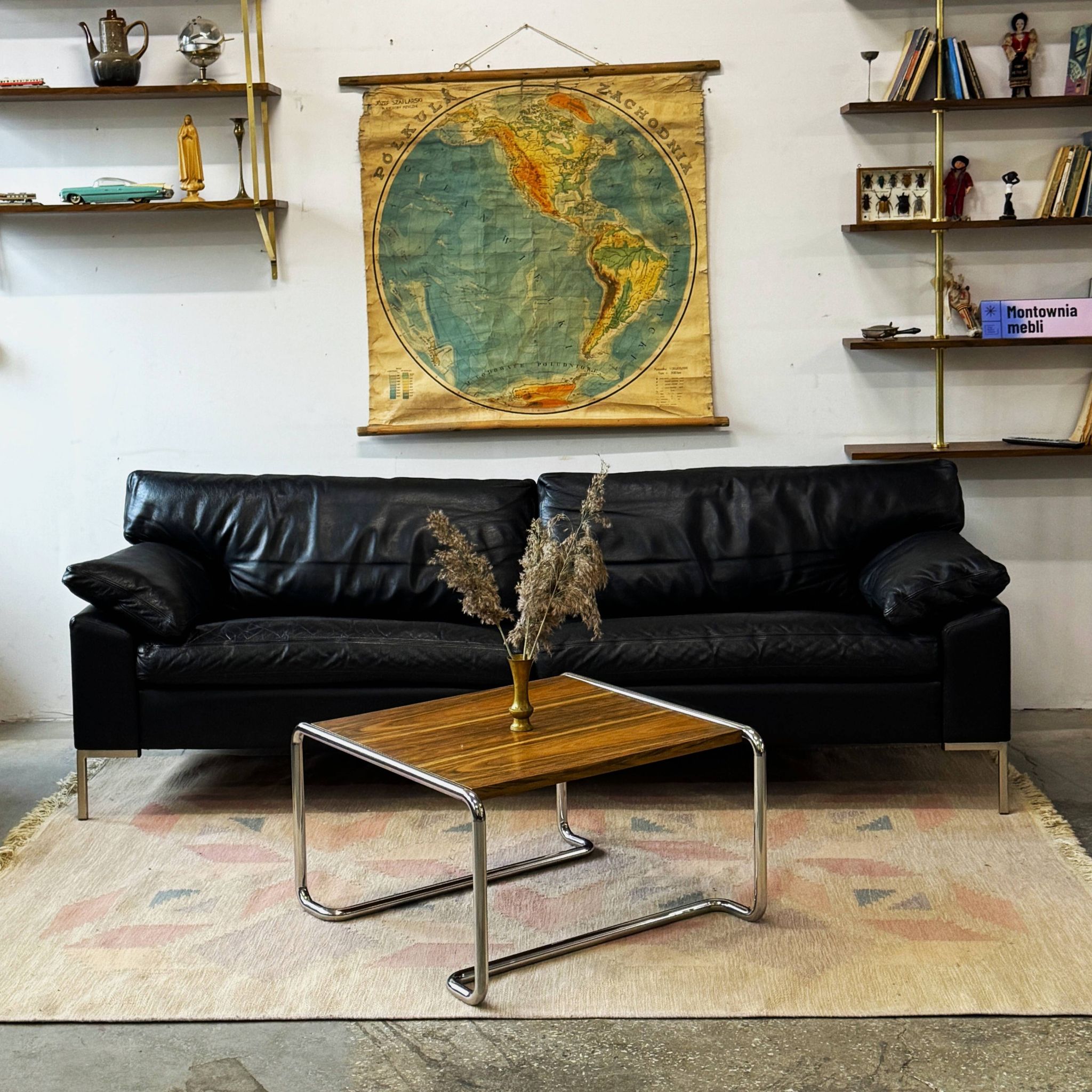 Leather sofa, Denmark, 1960s/70s, mid-century modern style, vintage