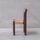 Ensemble de six chaises de salle à manger françaises Chunky Rush du milieu du siècle