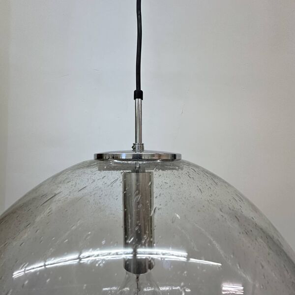 Grande lampe suspendue globe Limburg Glashütte années 1970 Allemagne