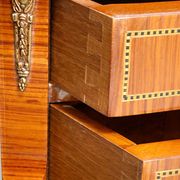 Pair of Bedside Tables / Salon in Marquetry Transition Style Louis XV/Louis XVI