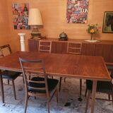 Lot 5 chairs and dining table, Roche Bobois