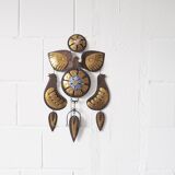 Brass, Copper and Enamel Mobile by Cesar Vasquez, Mid Century Wall Hanging Metal