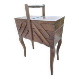 Old sewing box worker knitting work