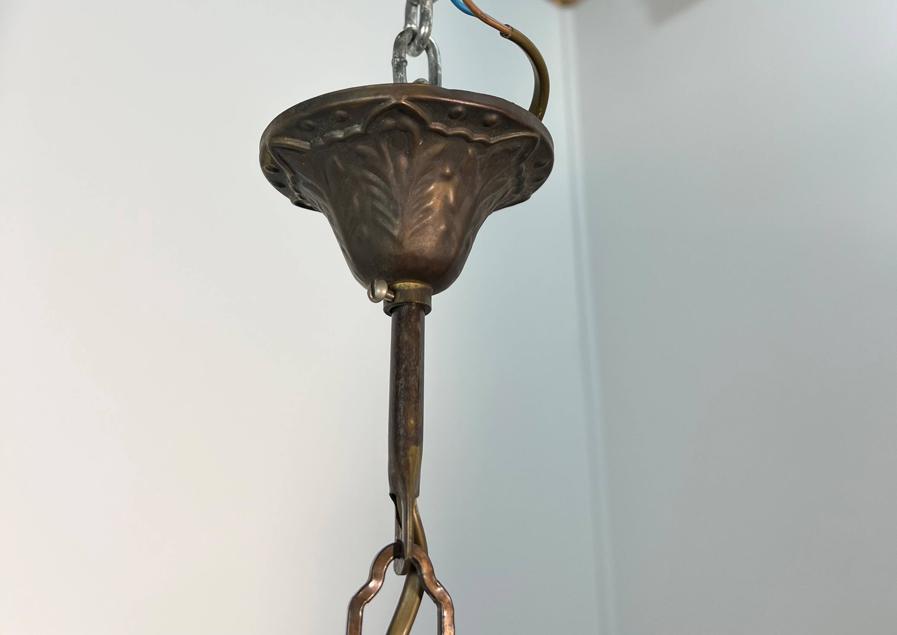 Suspension en verre cloisonné type Tiffany