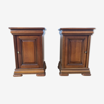 Set of 2 bedside tables style Louis Philippe - Merisier