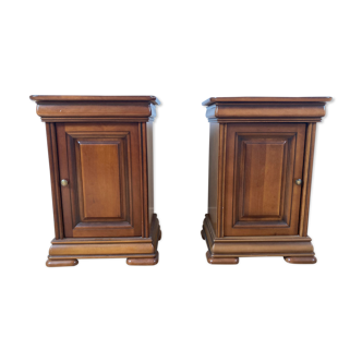Set of 2 bedside tables style Louis Philippe - Merisier