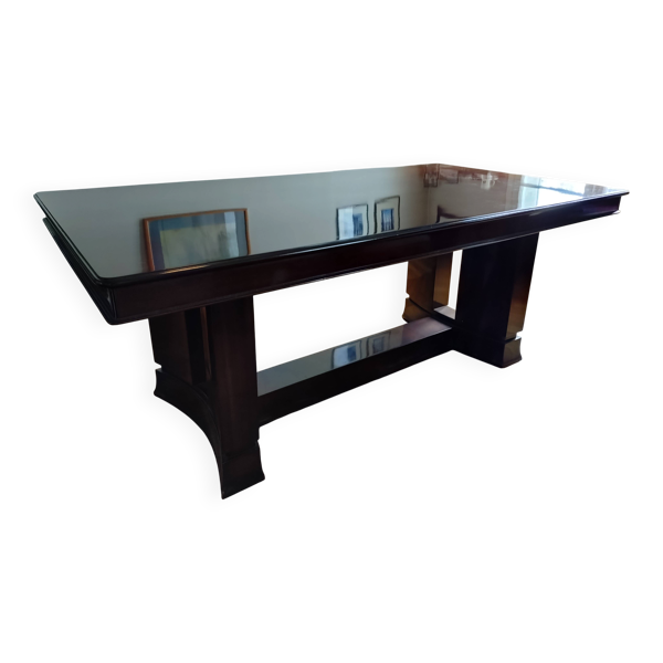 Table à manger Art Déco en palissandre massif Paul Beucher, 1940