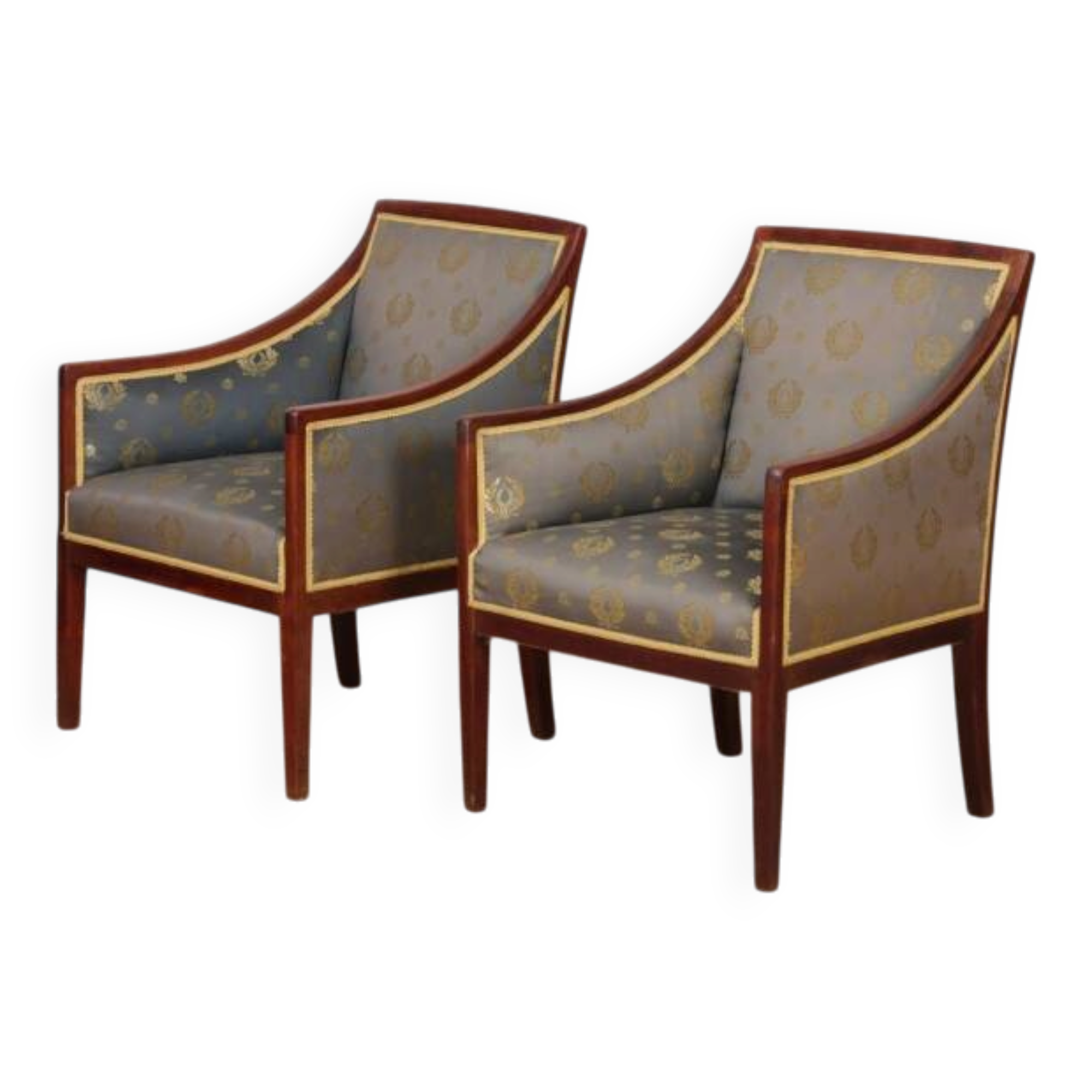 Pair of armchairs in the style of Jean-Michel Frank from the 1930s-1940s.