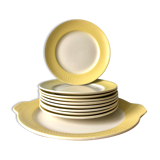 Service à dessert, plat à gâteaux et assiettes