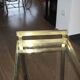 Vintage side table with brass and glass magazine rack