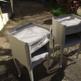 Pair of bedside tables in the style of Louis XV painted.
