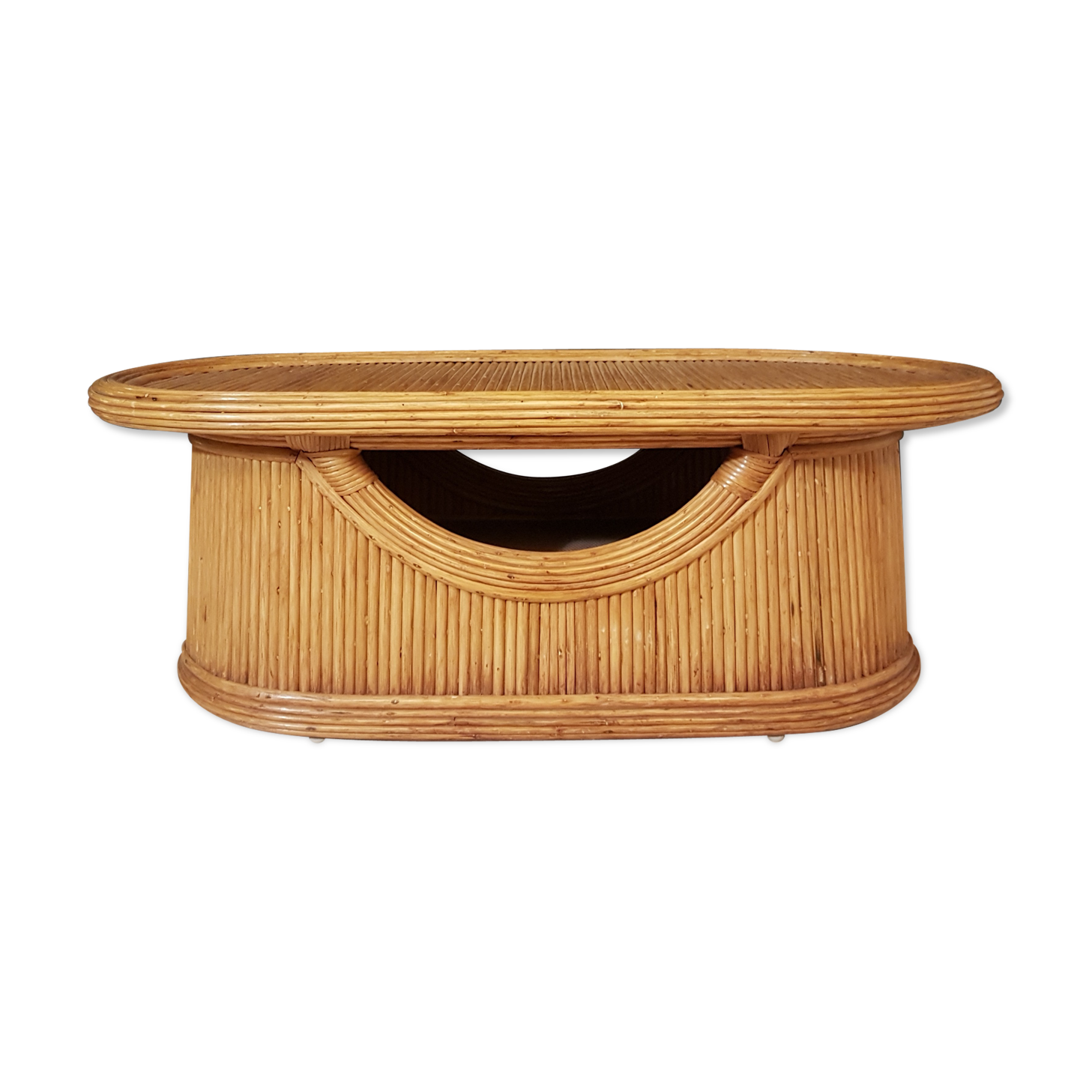 Rattan and bamboo coffee table 1960