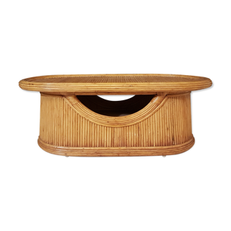 Rattan and bamboo coffee table 1960