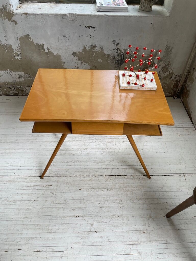 Vintage oak compass desk