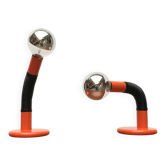 Vintage Italian table lamps Space Age by Bellini for Targetti, 1970s.
