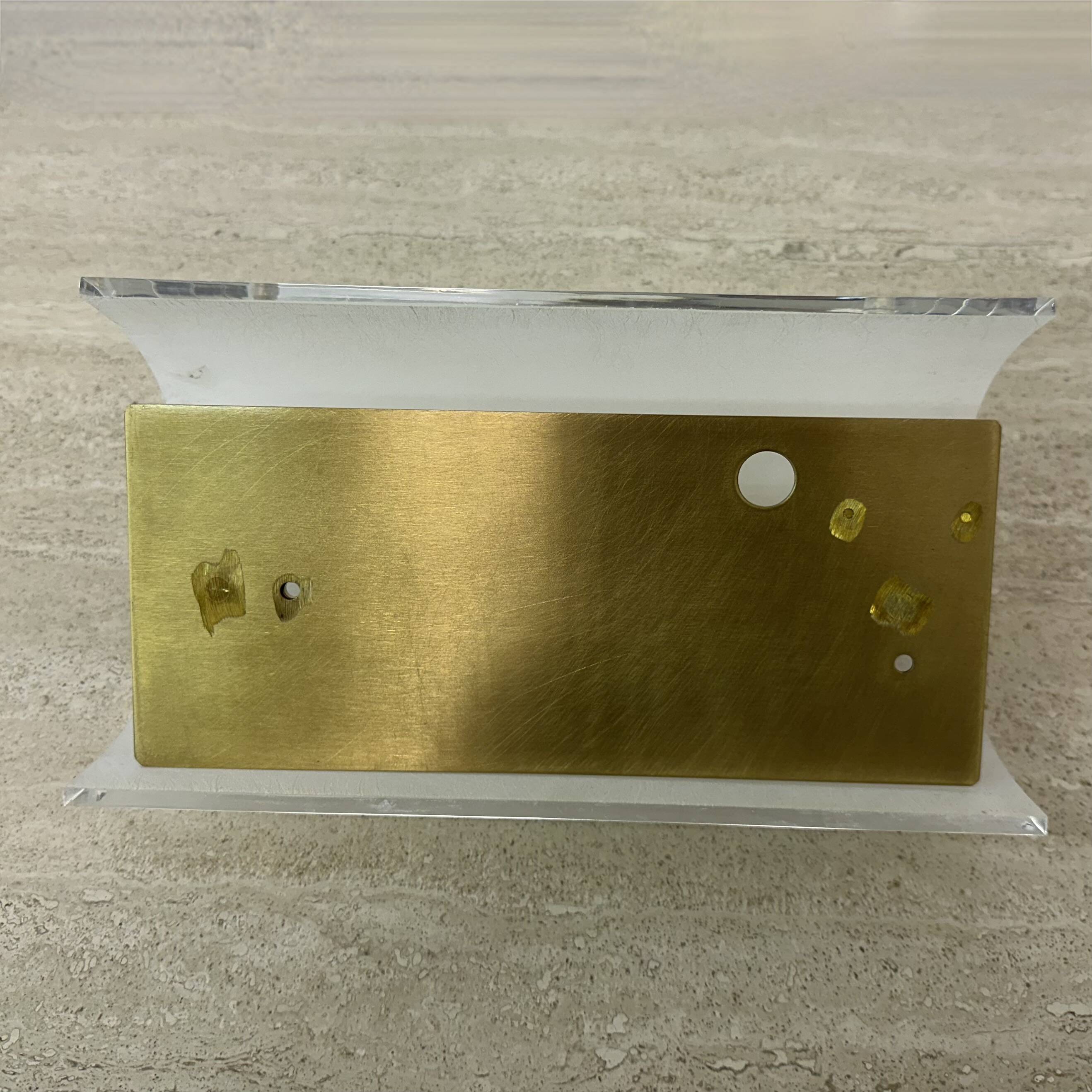 Vintage lucite and brass wall lamp ,1970s