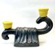 Iridescent ceramic candlestick, Mid-Century