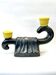Iridescent ceramic candlestick, Mid-Century