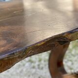 Vintage 1960s Brutalist table in walnut (trunk)