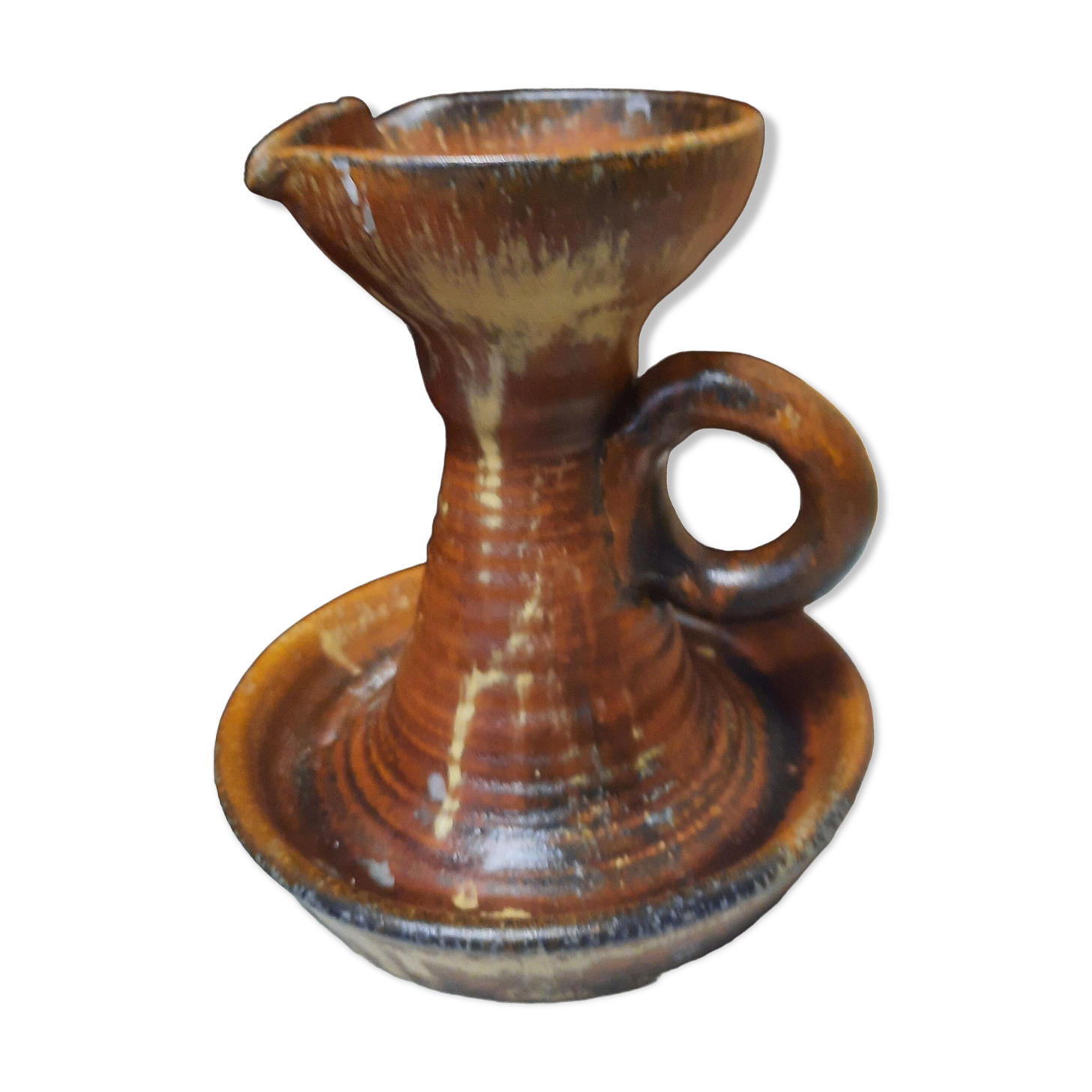 Vintage stoneware candle holder