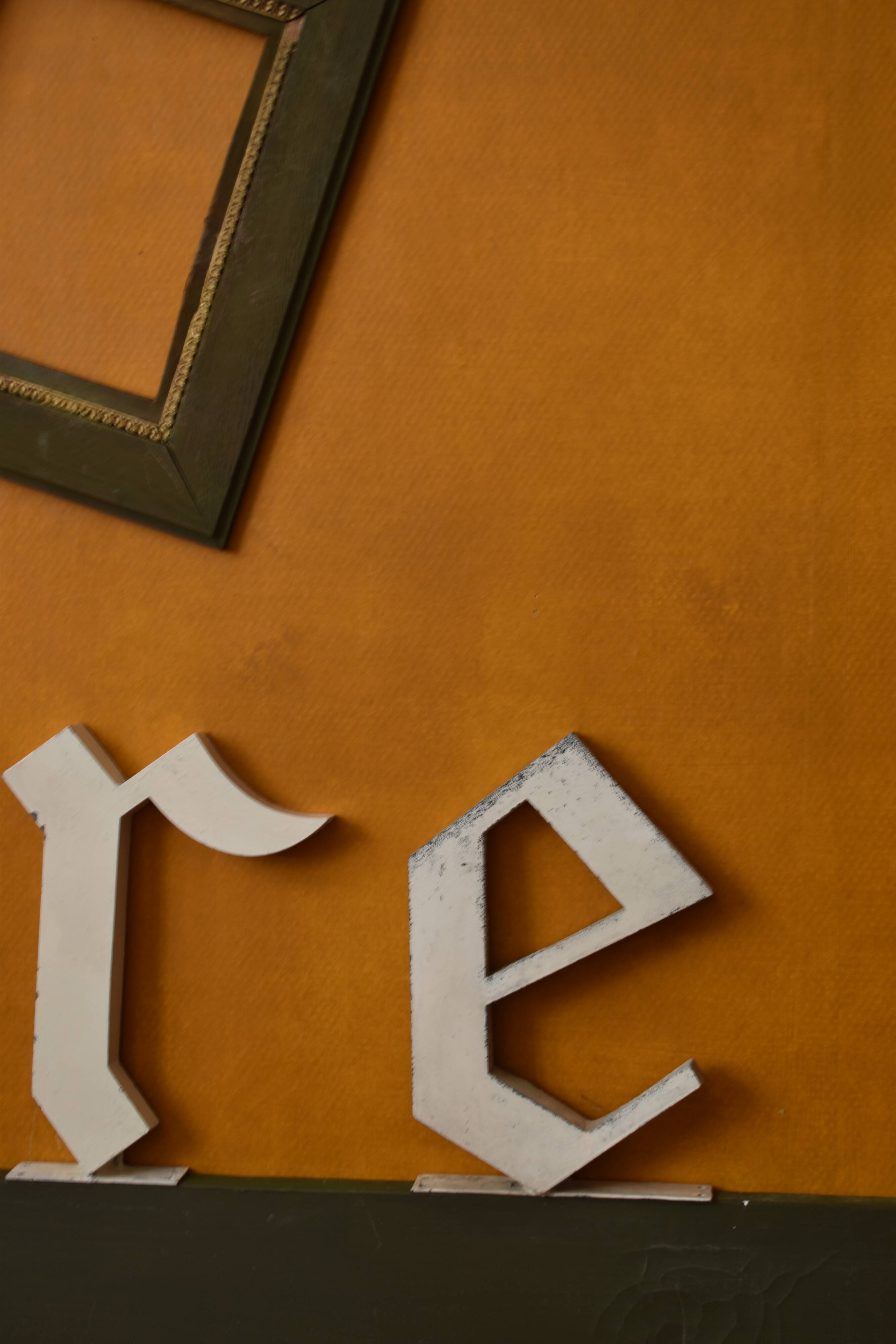 Letters old sign industrial zinc