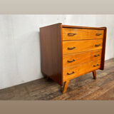 Vintage compass feet chest of drawers 1950 1960