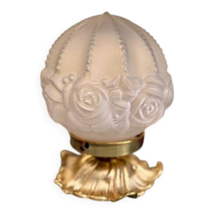Lampe ancienne fleurie
