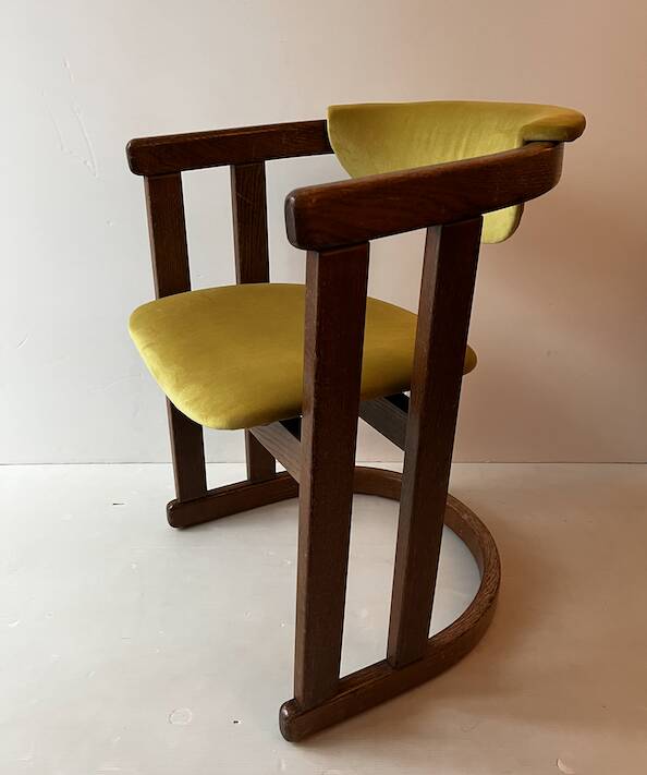 Art Deco armchair in wood and velvet