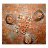 Old salad bowl in glazed terracotta signed bisch seltz