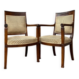 Pair of mahogany armchairs Empire XIXth century