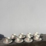 8 tasses en porcelaine fine blanche de Limoges Art déco