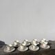 8 Art Deco white Limoges fine porcelain cups