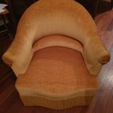 Gold velvet toad armchair