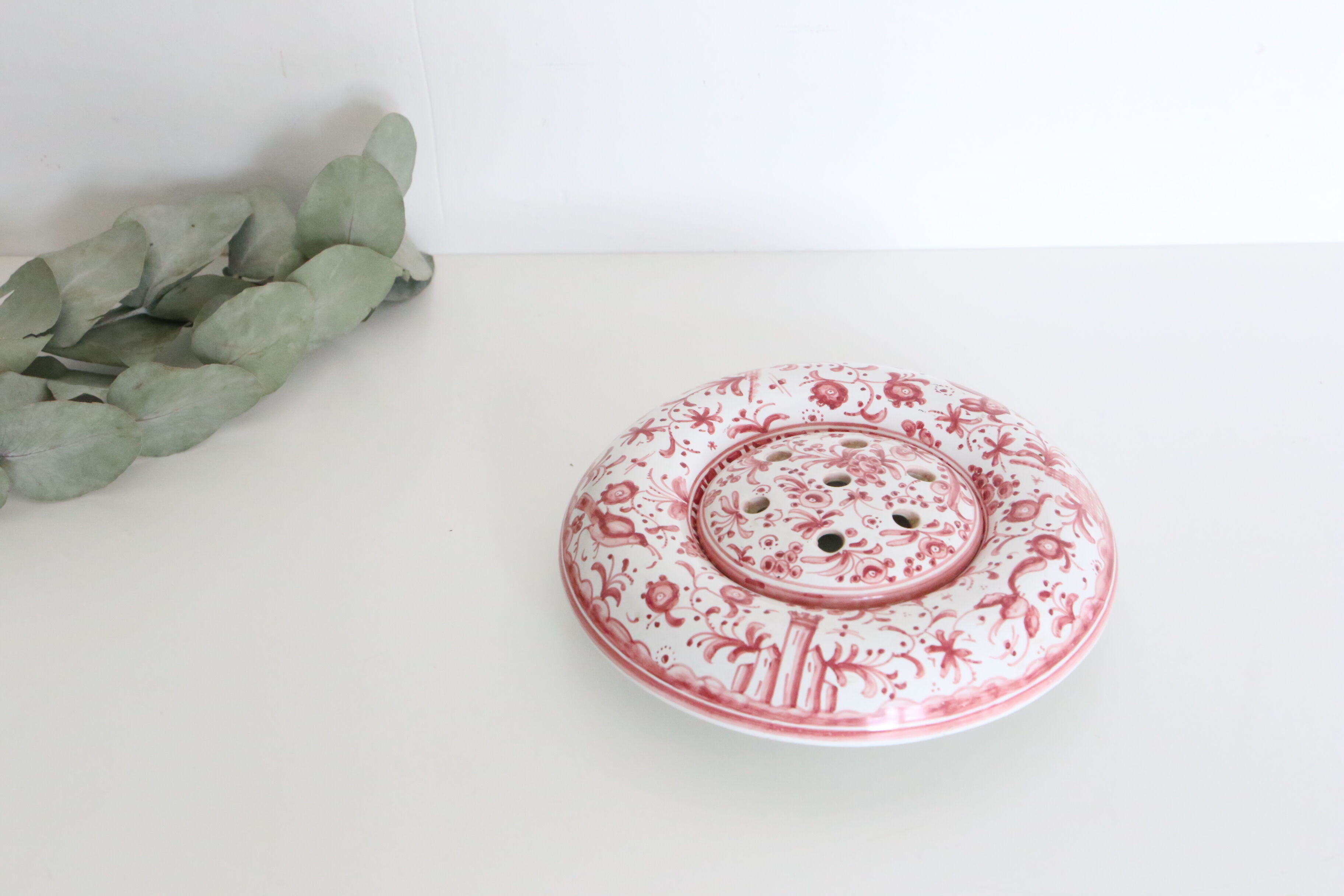 French ceramic flower picks, handicrafts, vintage, Brittany, France