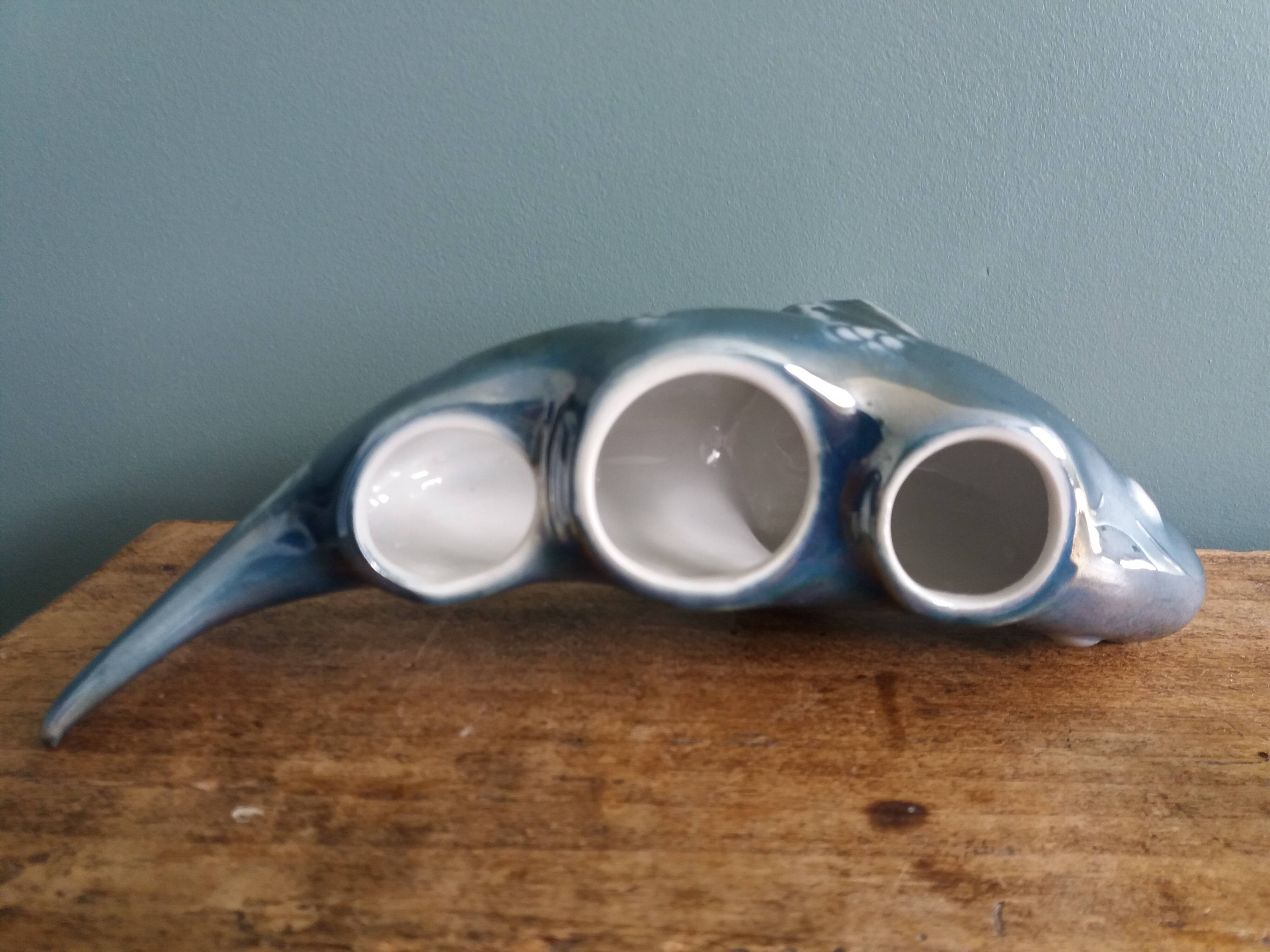 Zoomorphic salt and pepper shaker, porcelain fish