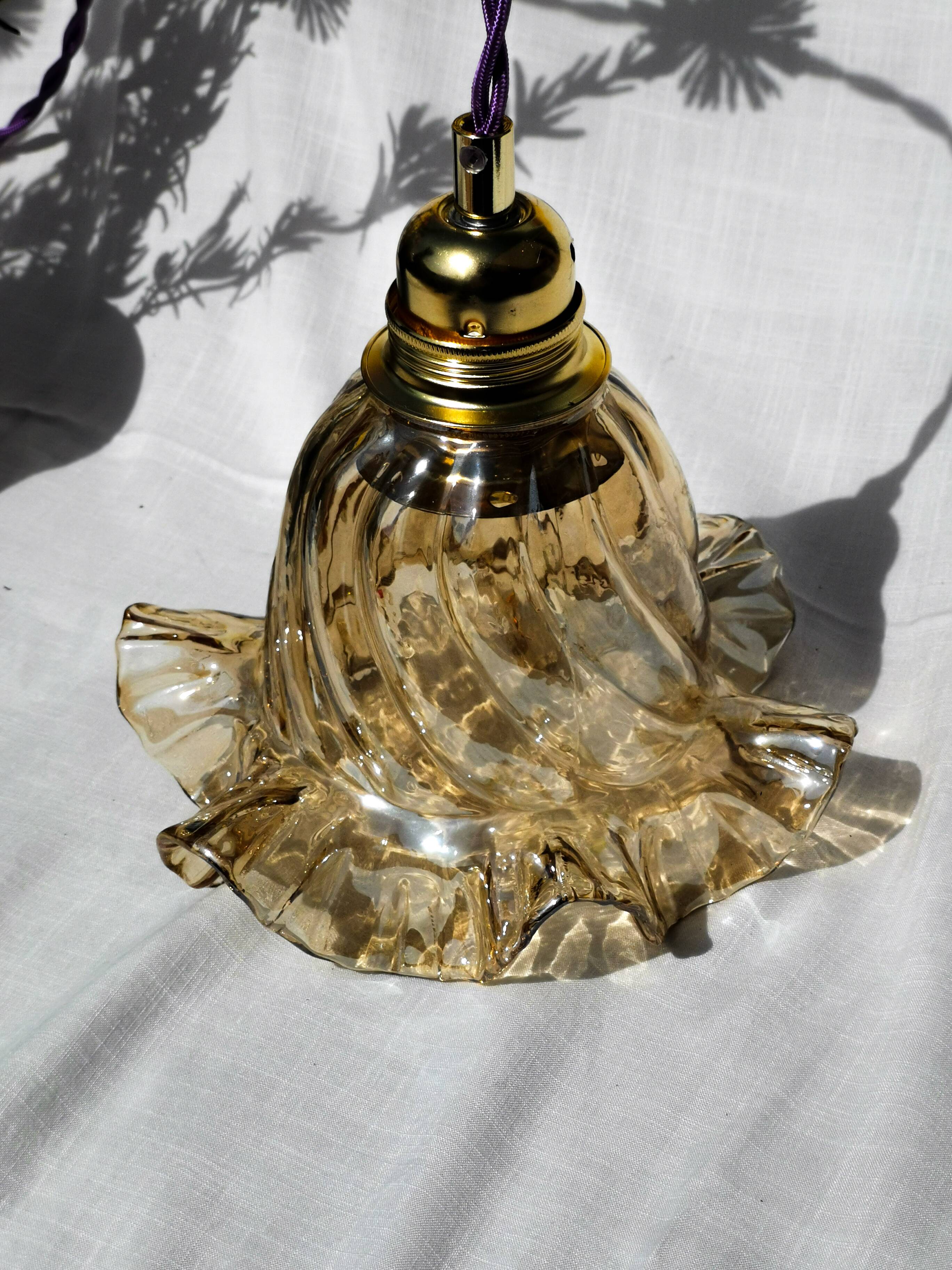 Amber glass tulip walker