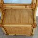 Woven wicker and bamboo full-length mirror, 70s/80s.