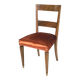 Set of Ten Orange Fabric Upholstery and Walnut Dining Chairs, Italy