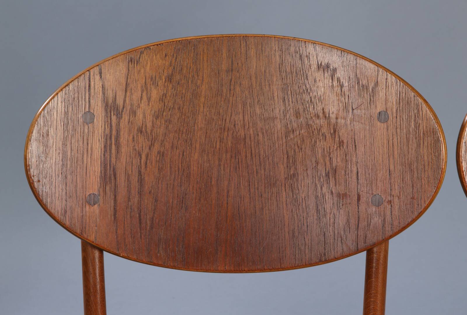 2 teak and velvet chairs - Denmark 50s/60s