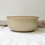 Beige speckled stoneware salad bowl Tulowice Poland 1970