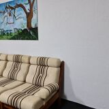 Set de salon vintage des années 70 en teck 6 pièces