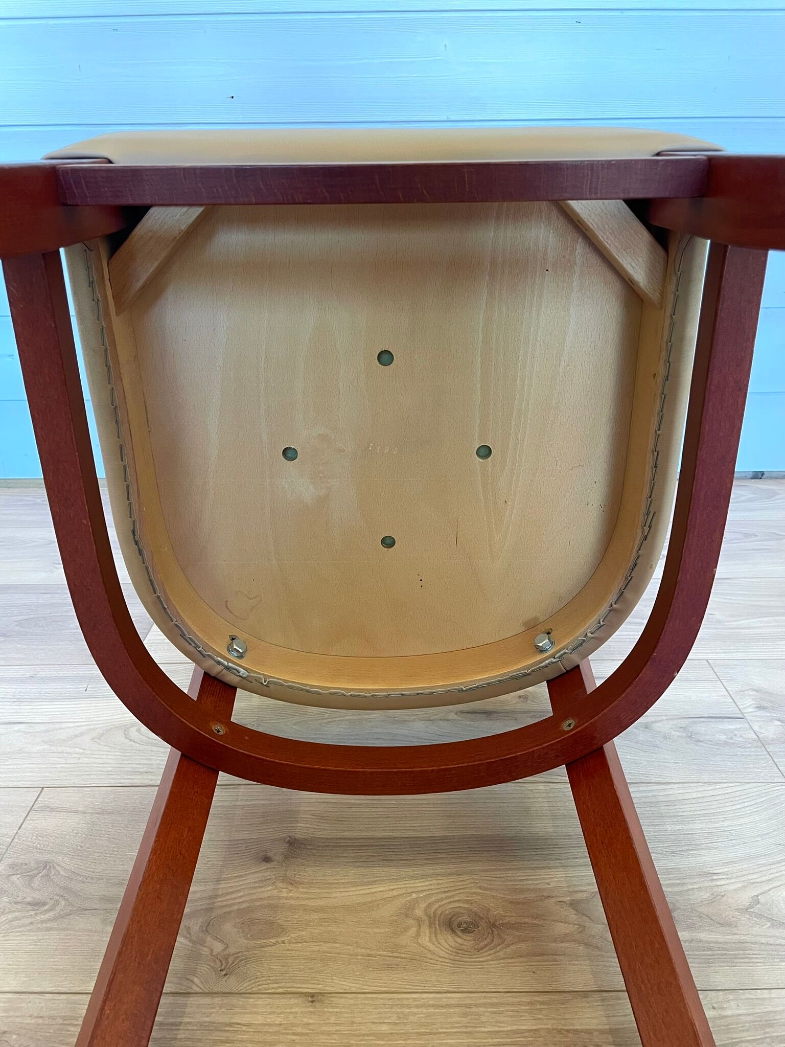 Set of 6 authentic Stella bistro chairs - Beech & Skai model