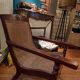 Planter's chair in wood and cane